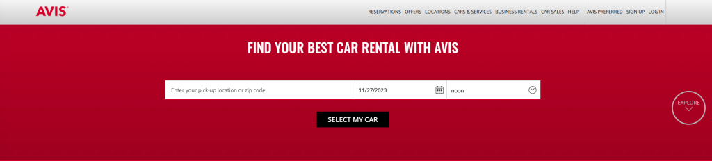 top car rental companies: AVIS
