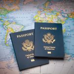 Most Powerful Passports: Passports on a map of the world
