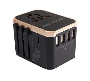 CACTECHS International Universal Travel Adapter Worldwide 4 USB 1 Type C