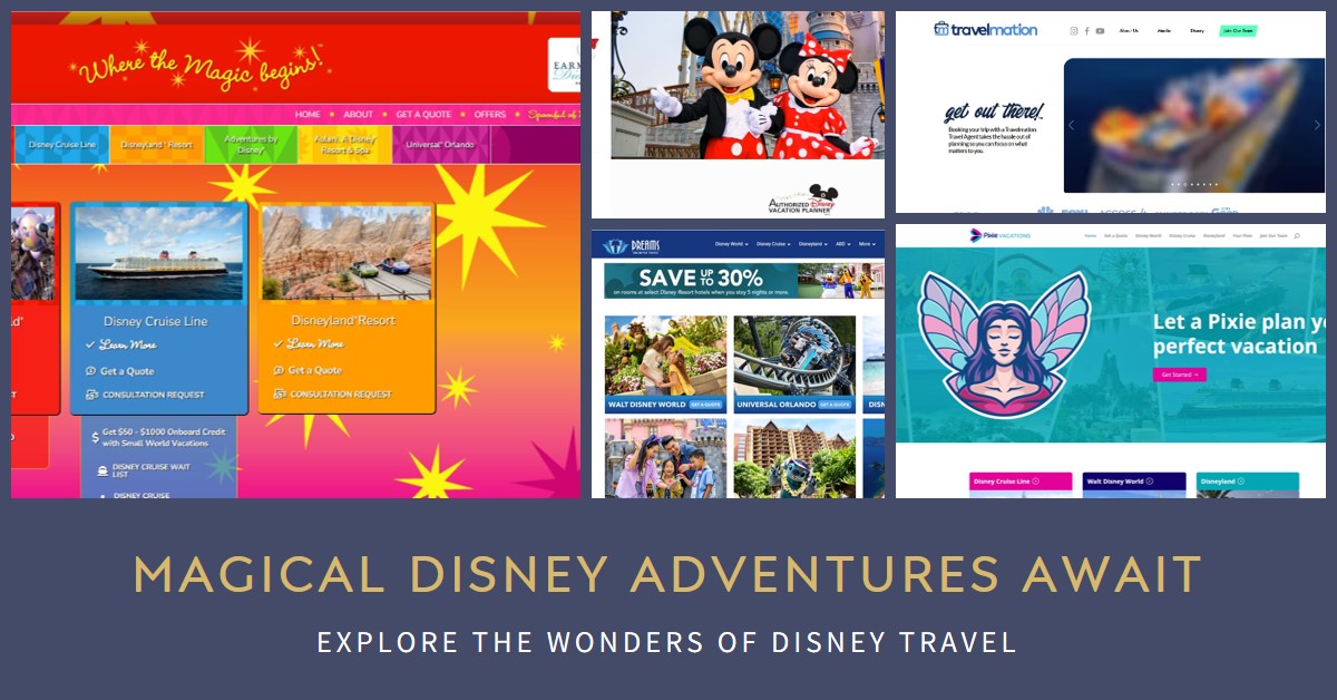 Disney travel agency websites and logos